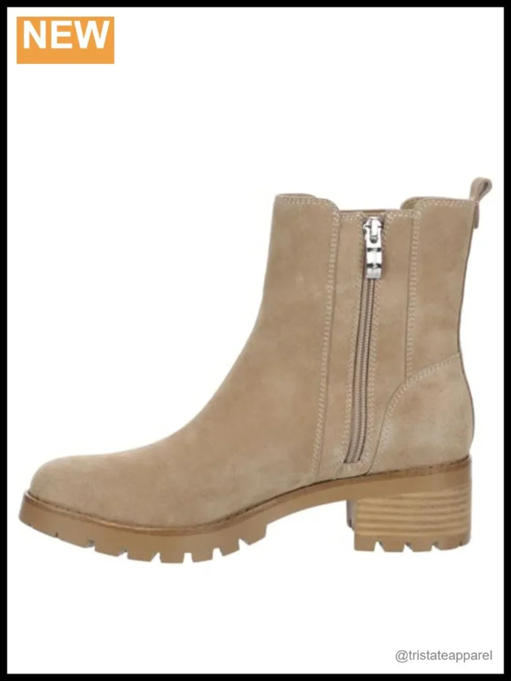 Women's Suede Chelsea Ankle Boots with Lug Sole and Cushioned Footbed